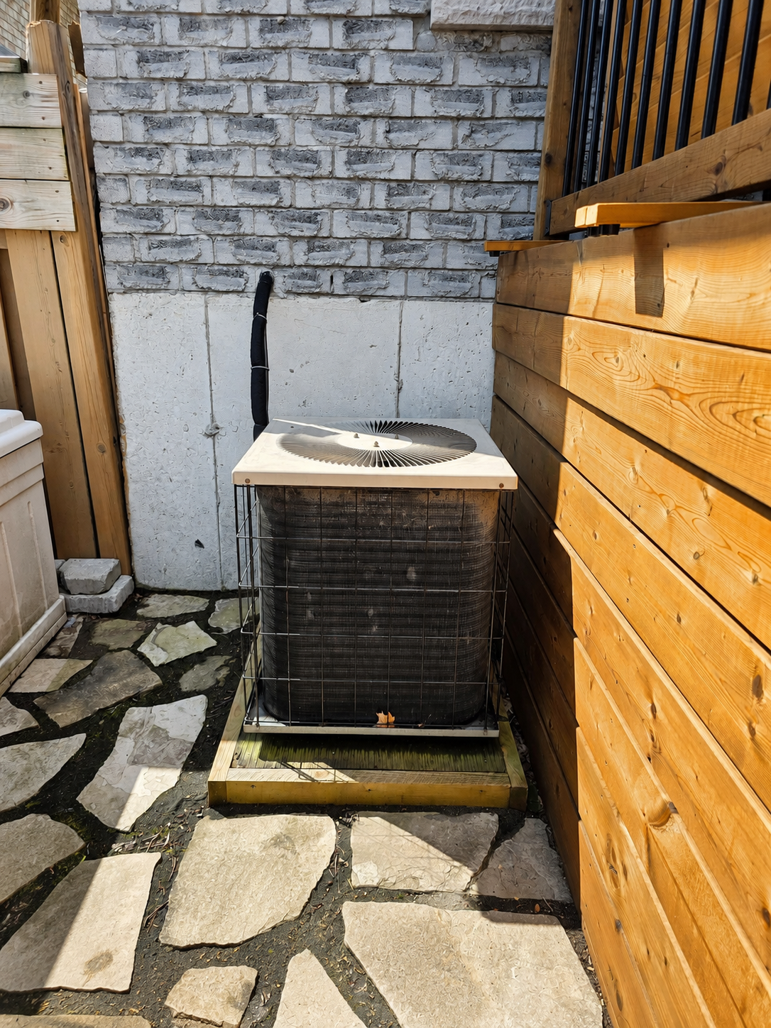 AC unit in backyard — before HVAC BOSS repair